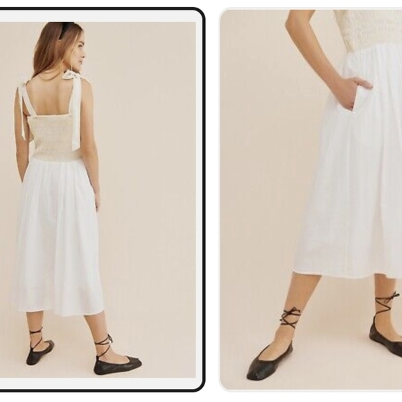 White Cotton Summer Smock Dress - Picture 14 of 14